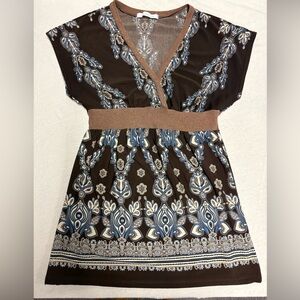 Y2K Charlotte Russe Babydoll Top - Brown Size Large, great condition